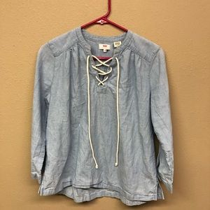 Levi’s denim style string up shirt